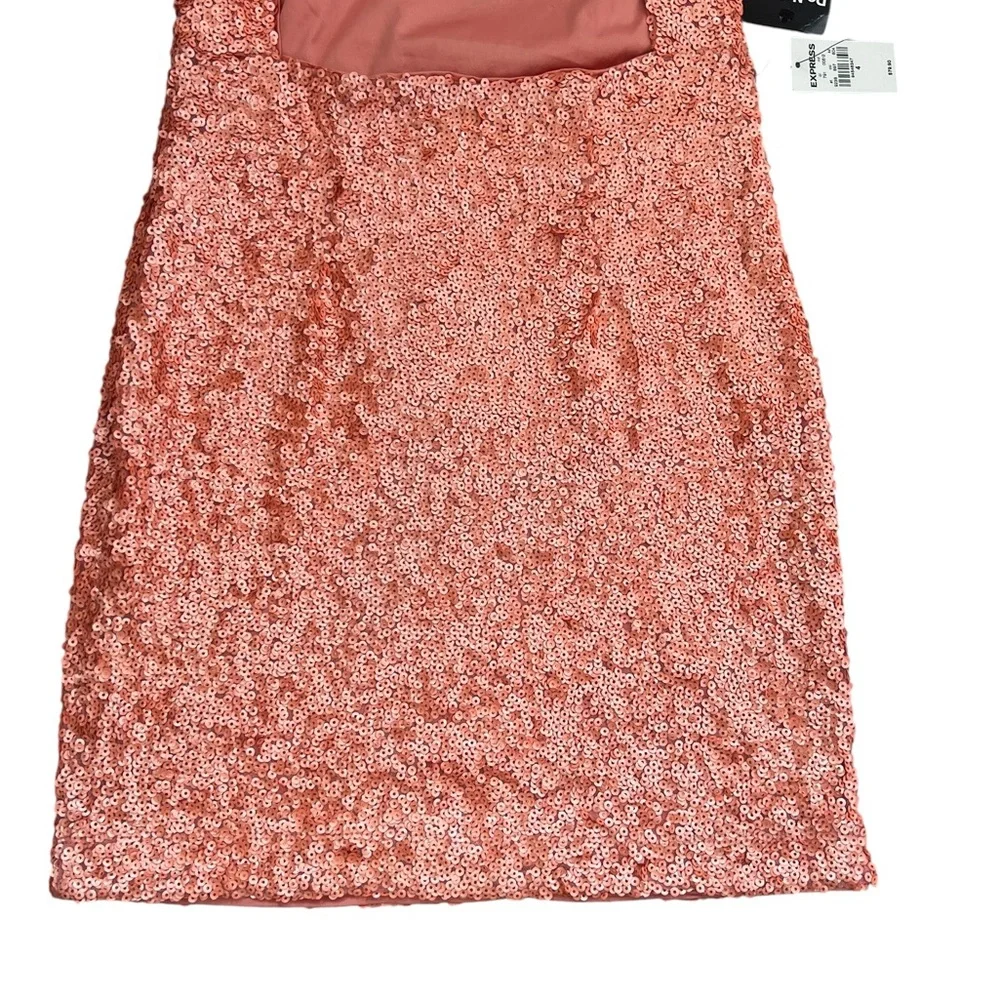 Coral Sequin Mini Dress - Picture 7 of 13